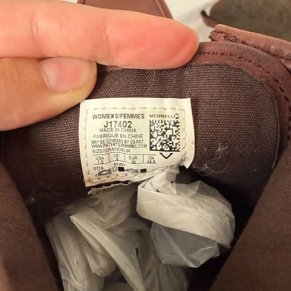 Merrell Roam Leather Mid Platform Wedge Winter Snow Booties Brown Womens Sz 7.5